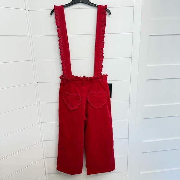 Lazy Oaf Frilly Heart Corduroy Suspender Dungaree Trouser Pants 23109 - Picture 3 of 10